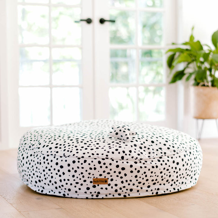 Zoomies - Terrazzo cuddle bud dog bed in large.
