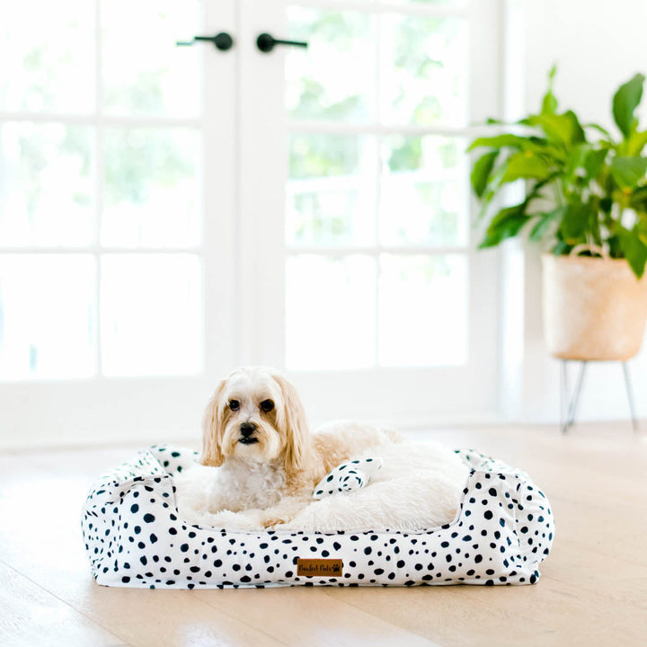 Zoomies - Terrazzo snuggle bud dog bed in small.