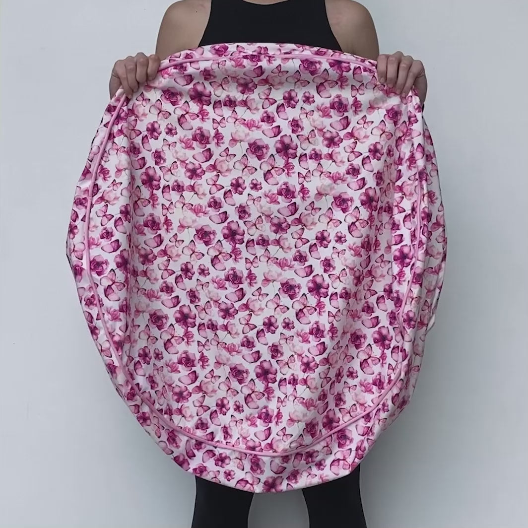 Front and back of the You Give me Butterflies - Cuddle Bud dog bed cover.