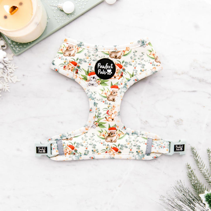 Aussie Animals variant of the Christmas Wishes & Puppy Kisses reversible harness.
