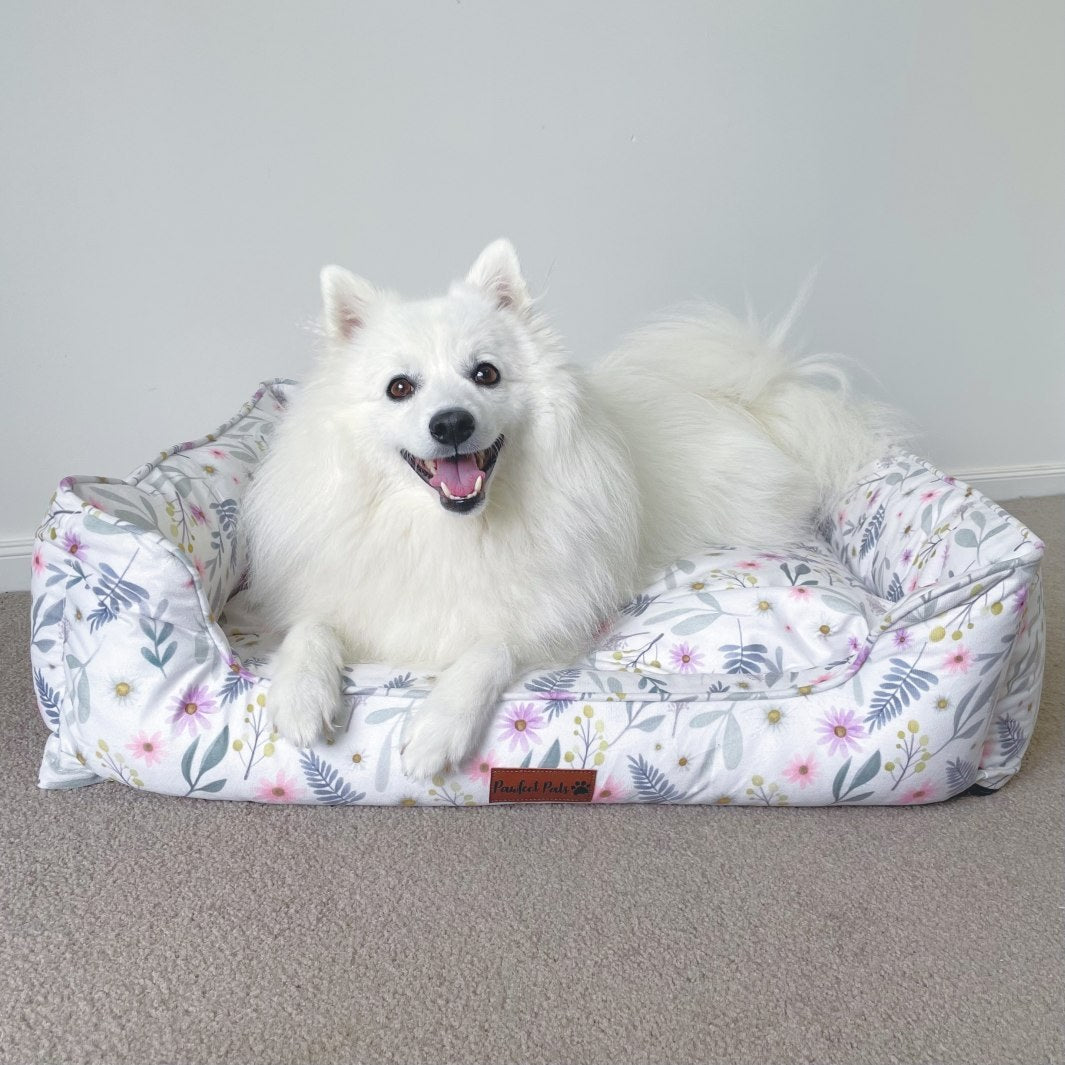 AmbassaDOG Kumo in Daisy Baby - Wildflowers snuggle bud dog bed.