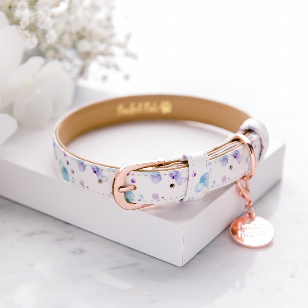 Don't Stop Be-Leaf-ing vegan leather dog collar.