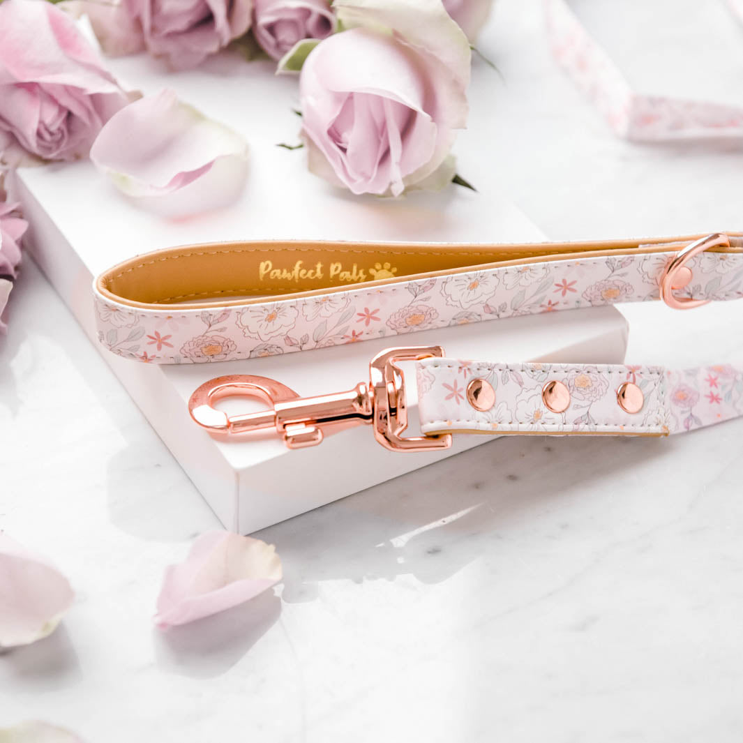 Precious Petal - Pastels vegan leather dog lead.