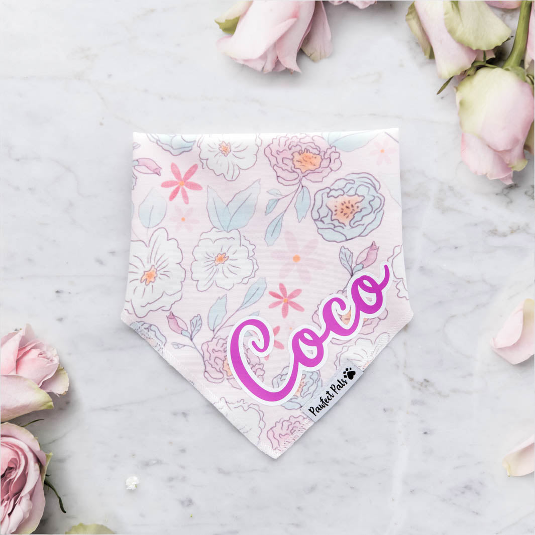 Precious Petal - Pastels personalised cotton bandana.