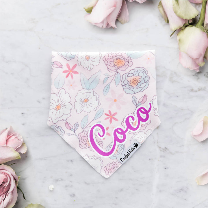 Precious Petal - Pastels personalised cotton bandana.