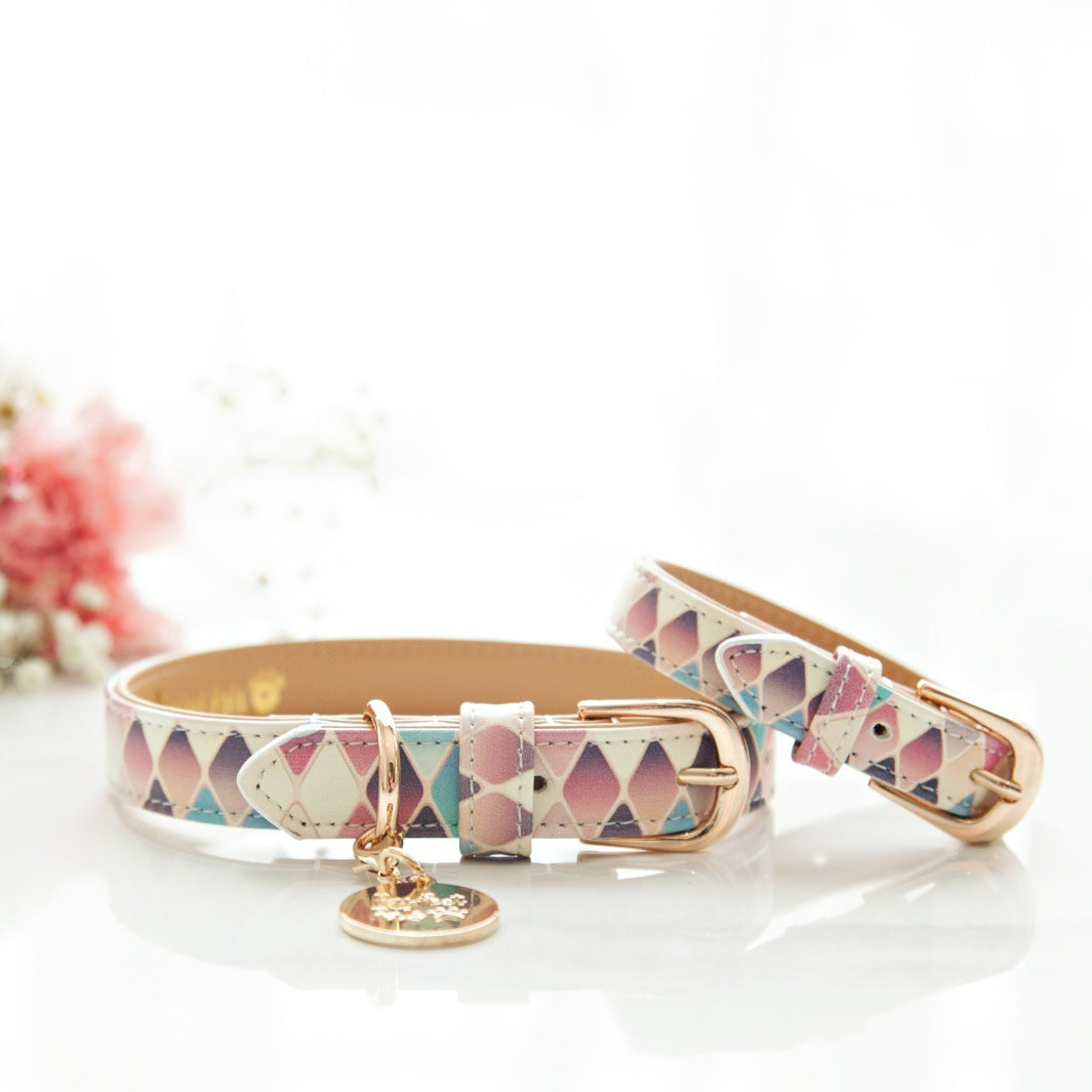 Sophisticiated bracelet with matching collar.
