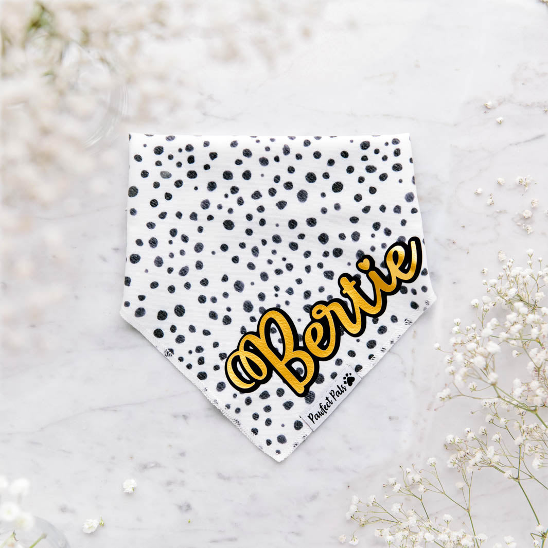 Zoomies - Terrazzo personalised cotton bandana.