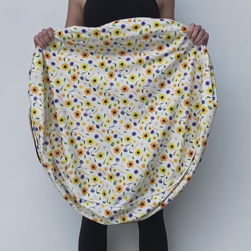 Front and back of the Sunshine on my Mind - Cuddle Bud dog bed cover.